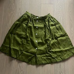 Beautiful Mossy colored linen skirt